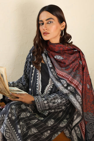 Rashid Textile Hazel Premium Embroidered Karandi Unstitched 3pc suit 8210