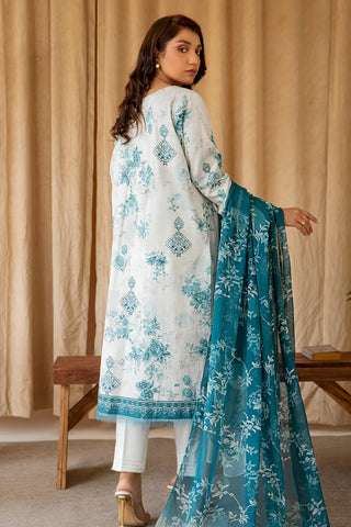 Rashid Textile Luxury Printed Cotton Satin 3pc Unstitched suit 8233