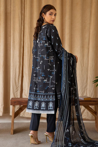 Rashid Textile Luxury Printed Cotton Satin 3pc Unstitched suit 8236