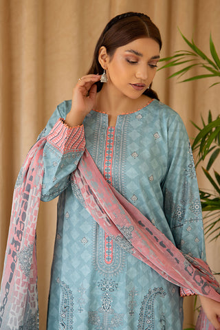 Rashid Textile Luxury Printed Cotton Satin 3pc Unstitched suit 8238