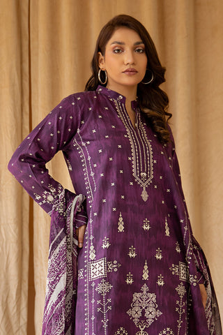 Rashid Textile Luxury Printed Cotton Satin 3pc Unstitched suit 8239