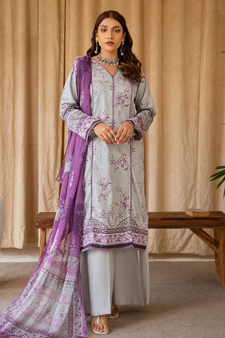 Rashid Textile Luxury Printed Cotton Satin 3pc Unstitched suit 8240