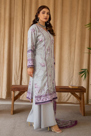 Rashid Textile Luxury Printed Cotton Satin 3pc Unstitched suit 8240
