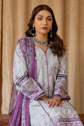 Rashid Textile Luxury Printed Cotton Satin 3pc Unstitched suit 8240