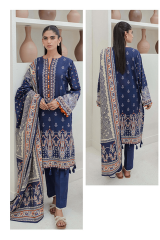 Zellbury Digital Printed khaddar Unstitched 3pc Essential suit WUW23X30726