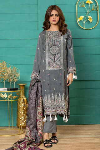 Rashid Textile 3Piece Unstitched Luxury Embroidered Mulberry Peach – 902