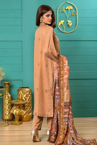 Rashid Textile 3Piece Unstitched Luxury Embroidered Mulberry Peach – 907
