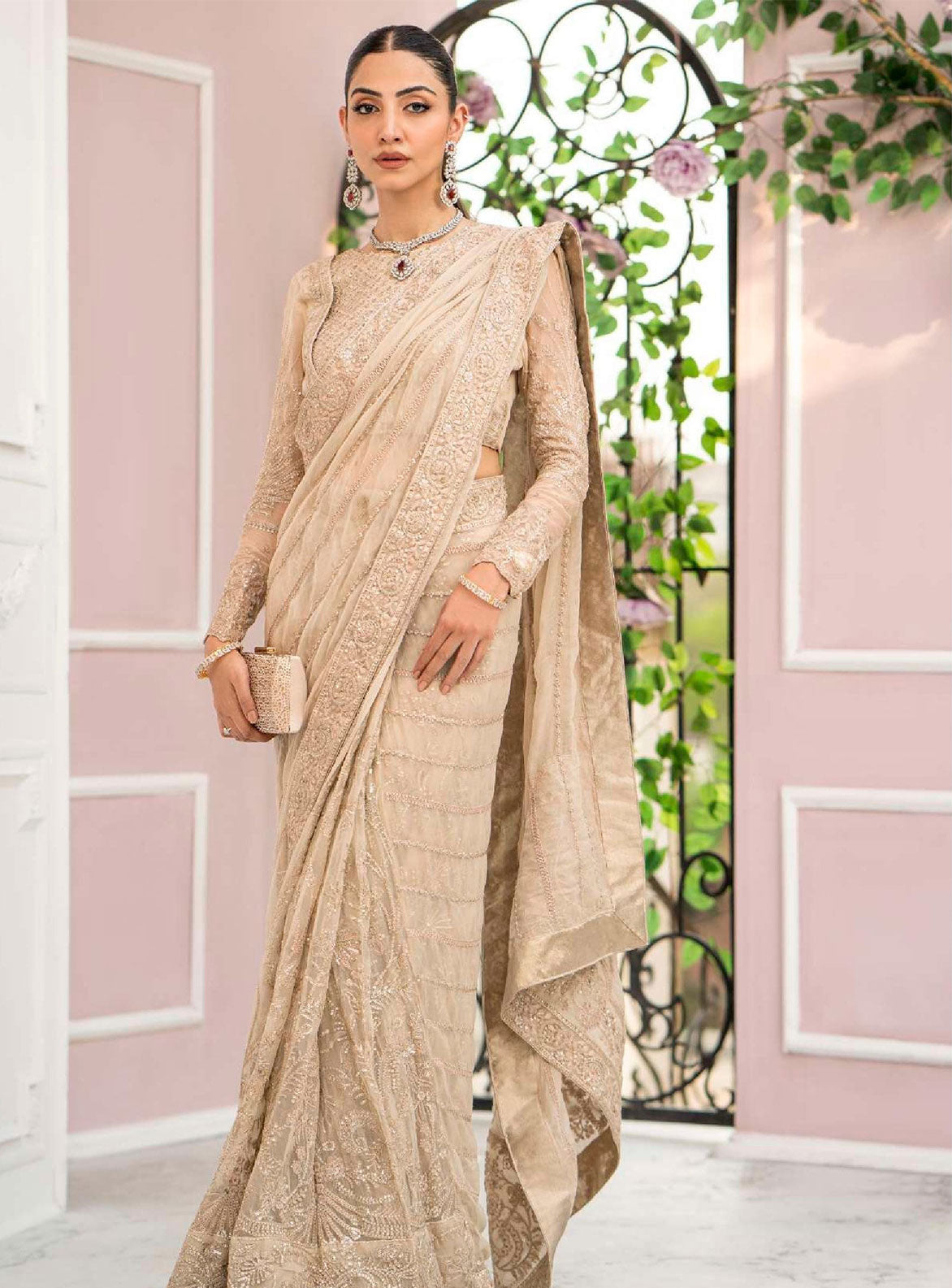 Embroidered Crinkle Chiffon 3PCS DRESS
