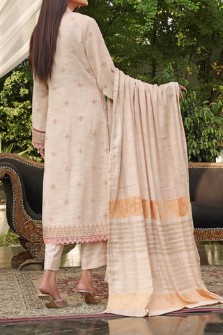 RIWAAJ LEATHER EMBROIDERED WINTER 3PC UNSTITCHED SUIT D-02