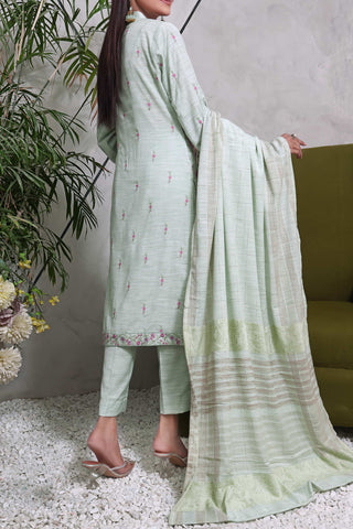 RIWAAJ LEATHER EMBROIDERED WINTER 3PC UNSTITCHED SUIT D-03