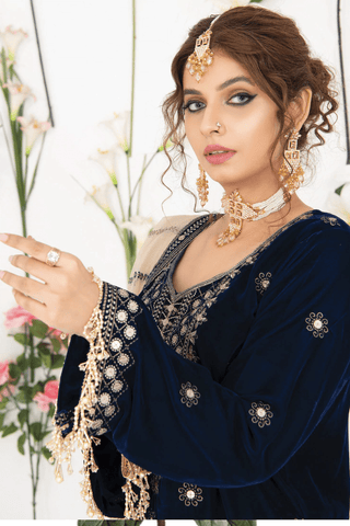 Makhmal E Singhar By Palwasha Embroidered Luxury Velvet Suit D-04