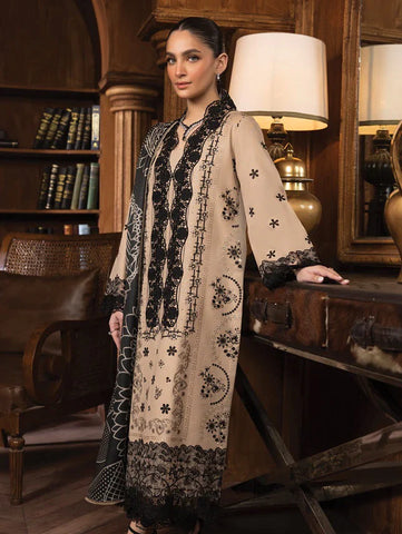 Rang Rasiya Carnation khaddar Shawl 3pc Unstitched Suit D-09 DANEEN