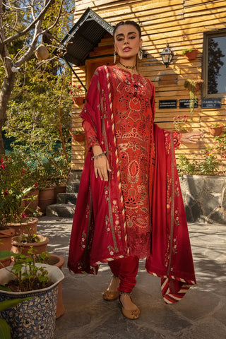 RANG RASIYA EMB KARANDI DEHK MAGAR PYAR SE UNSTITCHED SUIT-GUL BANO
