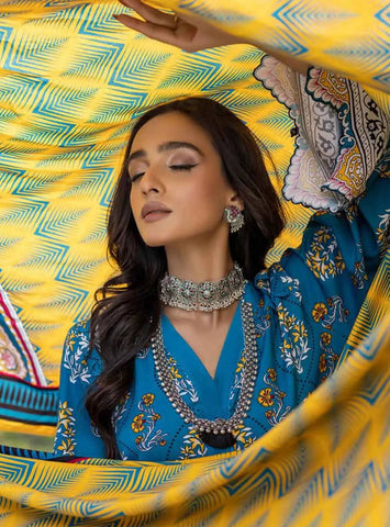 Gul Ahmed 3 Pc Unstiched Linen Dress (GR-04)