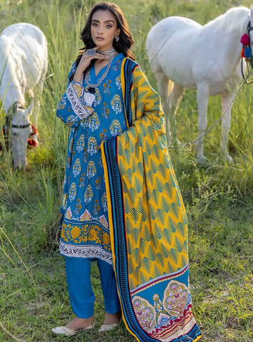 Gul Ahmed 3 Pc Unstiched Linen Dress (GR-04)