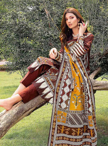 Gul Ahmed 3 Pc Unstitched Khaddar Dress (GA-08)