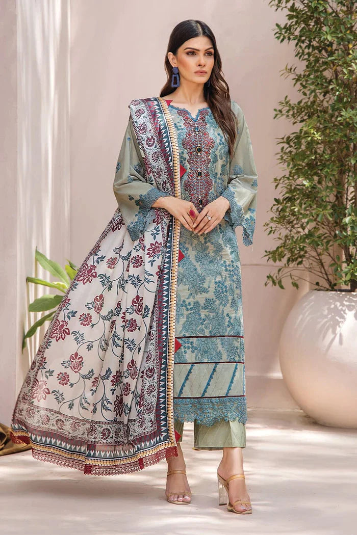 Khas Fashion Salai Karhai Emb Cambric Unstitched 3pc Suit KSE-1938