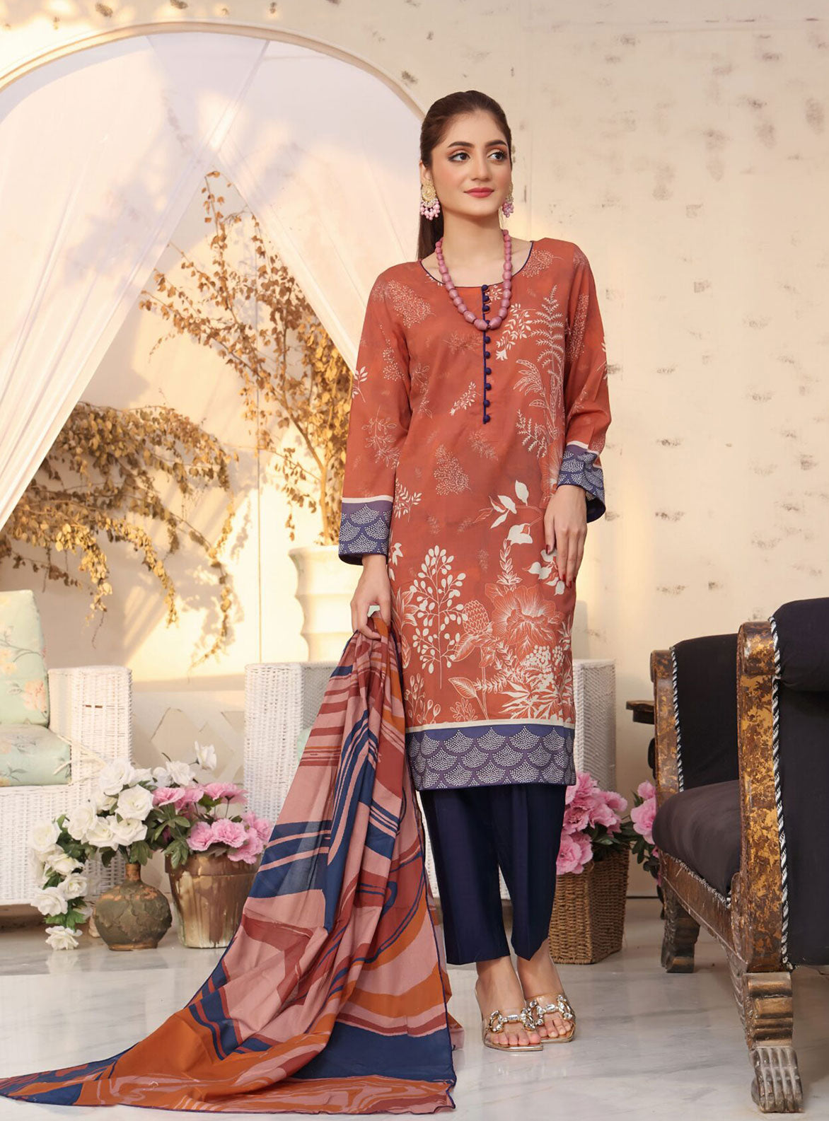 ZOELLA – DIGITAL PRINTED LAWN- 3P BASEERAT