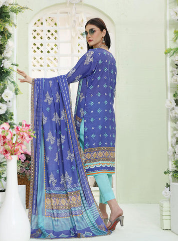 ZOELLA DIGITAL PRINTED LAWN- 3P ZAIB TAN