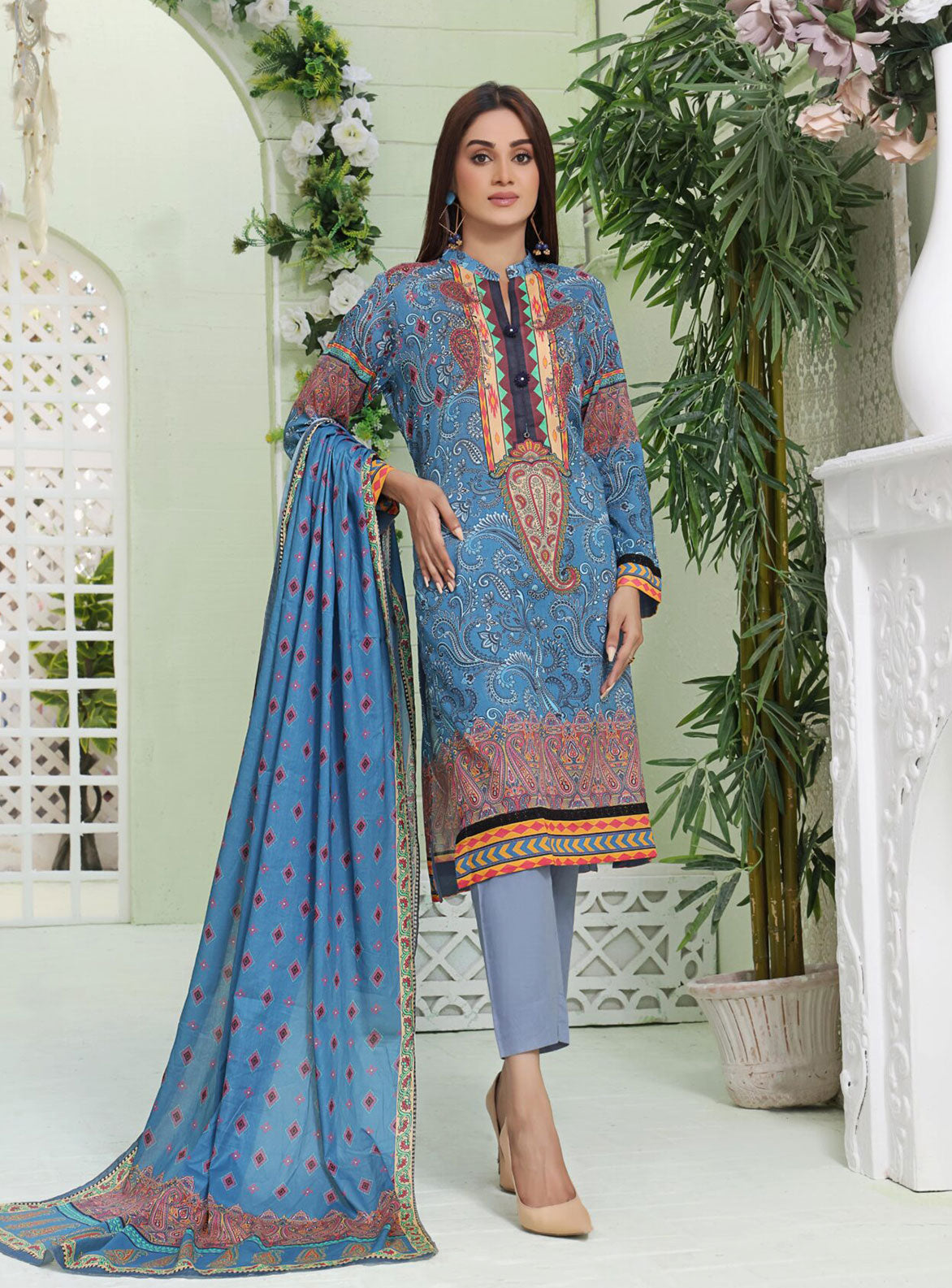ZOELLA – DIGITAL PRINTED LAWN- 3P BASEERAT
