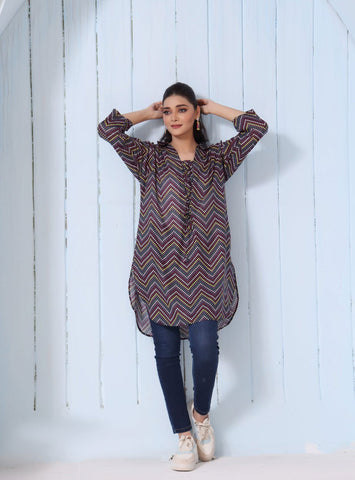 ZOELLA – KURTI UNSTITCHED- DIGITAL PRINTED LAWN- 1 PC