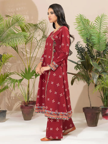 Limelight Winter printed Khaddar Unstitched Single Shirt U2497 Maroon