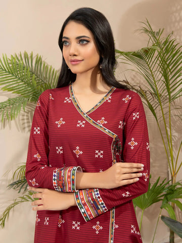 Limelight Winter printed Khaddar Unstitched Single Shirt U2497 Maroon