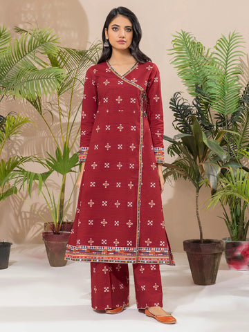 Limelight Winter printed Khaddar Unstitched Single Shirt U2497 Maroon