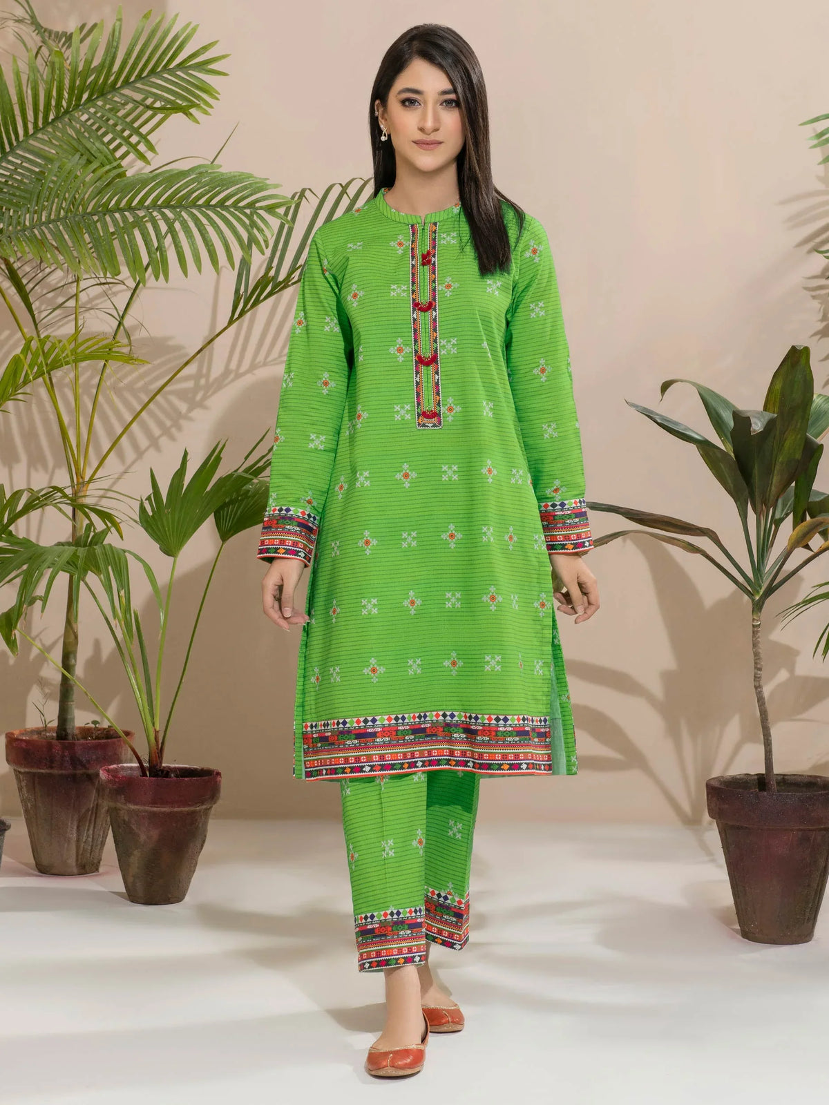 Limelight Winter printed Khaddar Unstitched Single Shirt U2497 Green