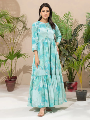 Limelight Winter printed Khaddar Unstitched Single Shirt U2510 Ferozi