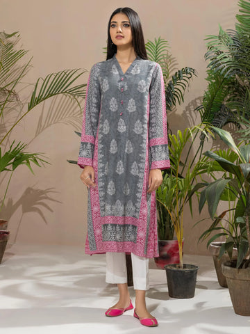 Limelight Winter printed Linen Unstitched Single Shirt U2527 Grey