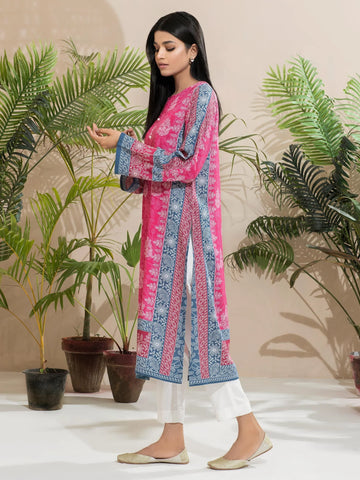 Limelight Winter printed Linen Unstitched Single Shirt U2527 Pink