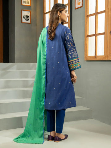 Limelight Winter printed khaddar Unstitched 3Pc Suit U2559 Blue