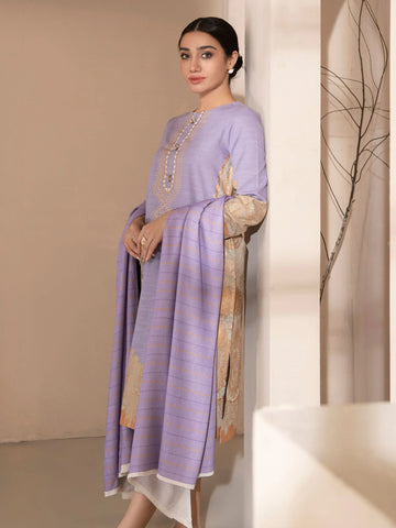 Limelight Winter printed khaddar Unstitched 2pc Suit U2564 Lilac