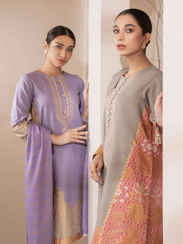 Limelight Winter printed khaddar Unstitched 2pc Suit U2564 Lilac