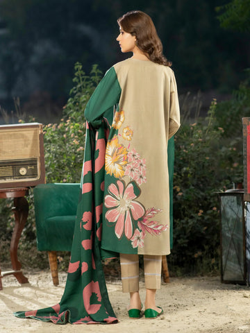 Limelight Winter printed khaddar Unstitched 3Pc Suit U2603 Beige