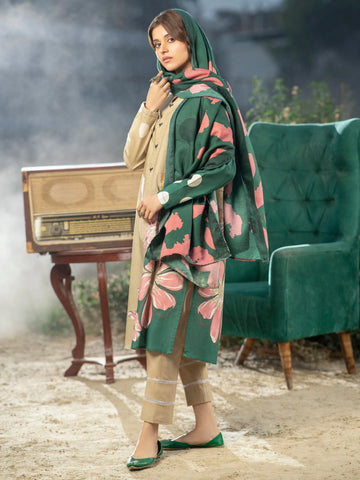 Limelight Winter printed khaddar Unstitched 3Pc Suit U2603 Beige