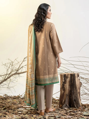 Limelight Winter printed khaddar Unstitched 3Pc Suit U2623 Beige
