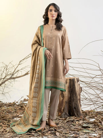 Limelight Winter printed khaddar Unstitched 3Pc Suit U2623 Beige