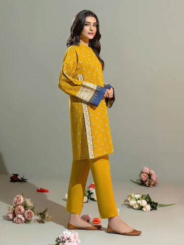 Limelight Winter printed khaddar Unstitched 2pc Suit U2671 Mustard