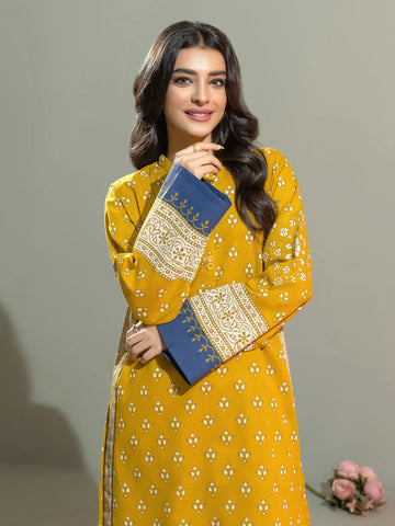 Limelight Winter printed khaddar Unstitched 2pc Suit U2671 Mustard