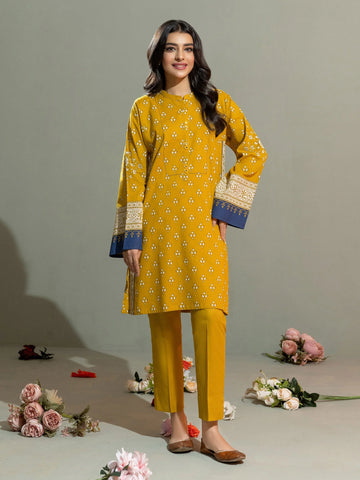 Limelight Winter printed khaddar Unstitched 2pc Suit U2671 Mustard