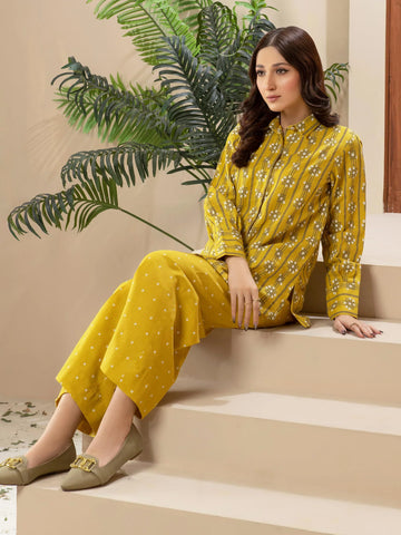 Limelight Winter printed khaddar Unstitched 2pc Suit U2672 Lemon