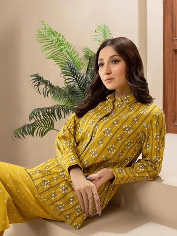 Limelight Winter printed khaddar Unstitched 2pc Suit U2672 Lemon