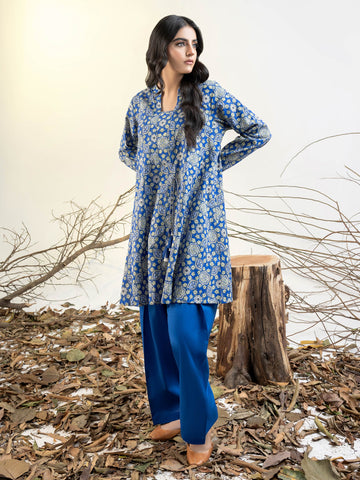 Limelight Winter printed khaddar Unstitched Single Shirt U3096 Blue