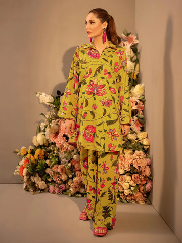 Limelight Winter printed khaddar Unstitched Single Shirt U3098 Apple Green