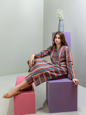 Limelight Winter printed khaddar Unstitched Single Shirt U3101 Brown