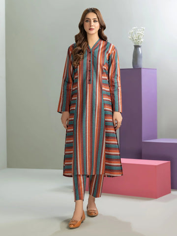 Limelight Winter printed khaddar Unstitched Single Shirt U3101 Brown