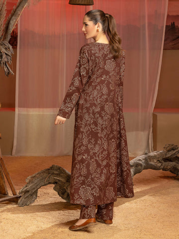Limelight Winter printed khaddar Unstitched Single Shirt U3102 Brown