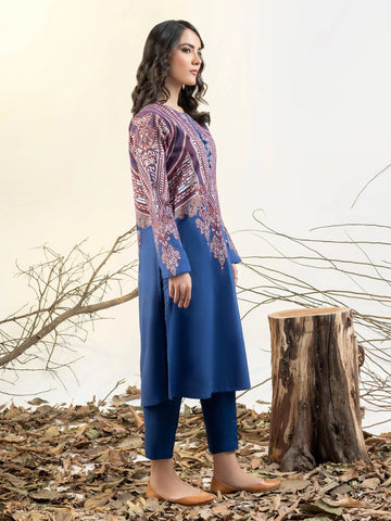 Limelight Winter printed khaddar Unstitched Single Shirt U3103 Blue